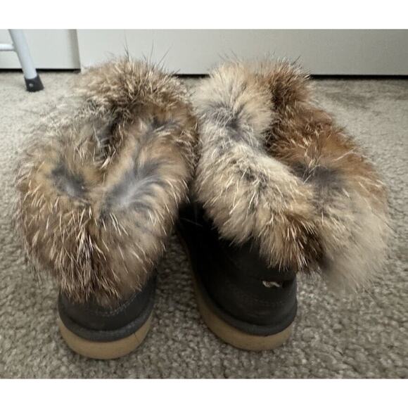 Rabbit Fur Top Comfy Kids Soft winter Boots Gray Toddler size 8 / 25 - Picture 6 of 8